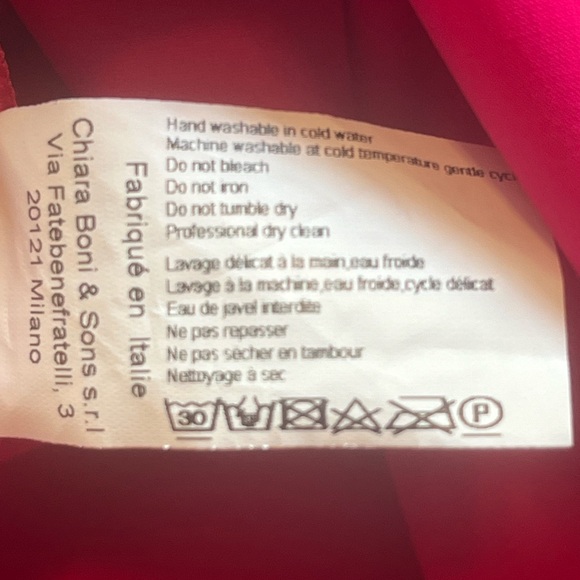NWT CHIARA BONI Guendaline Scuba Halter Cocktail Dress- Fuchsia- Size 44 US 8 - Picture 9 of 14